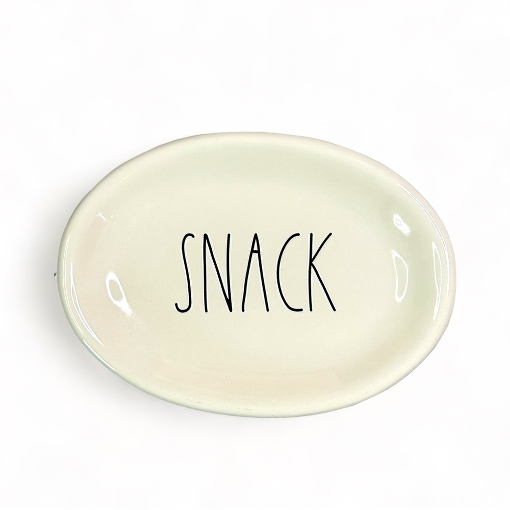Rae Dunn Snack Oval Plate Ivory 8” x 5.75”